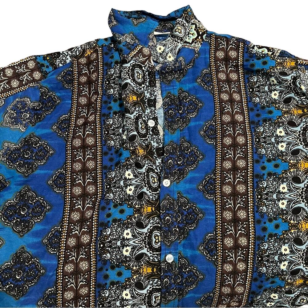 Groovy short-sleeve psychedelic button shirt 4x (see comments).